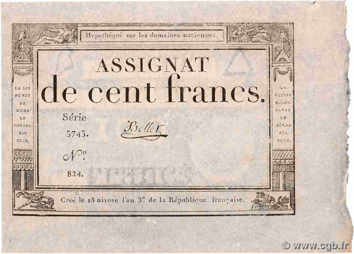 100 Francs FRANCE 1795 Ass.48a AU