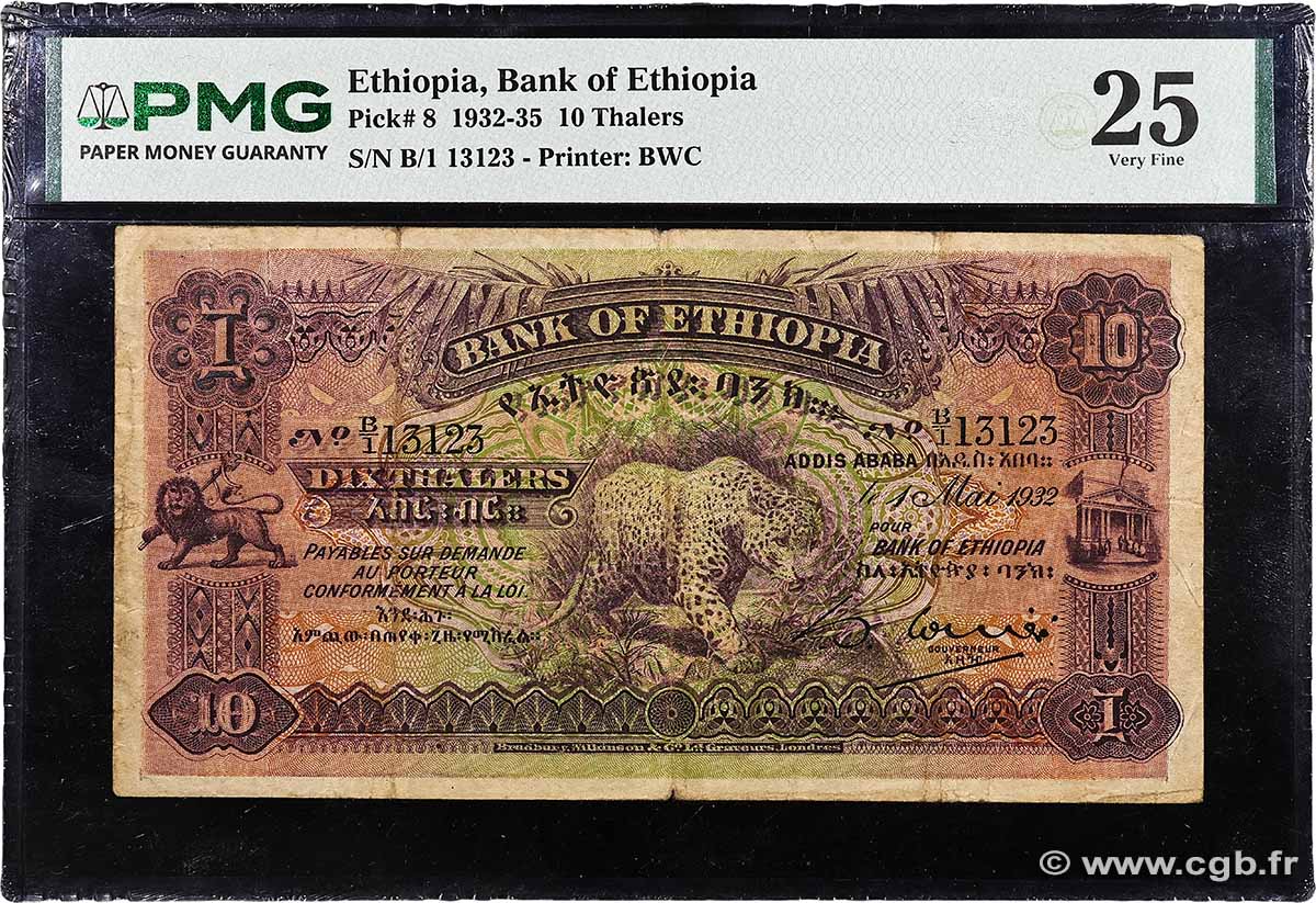 10 Thalers ÉTHIOPIE 1932 P.08 TTB