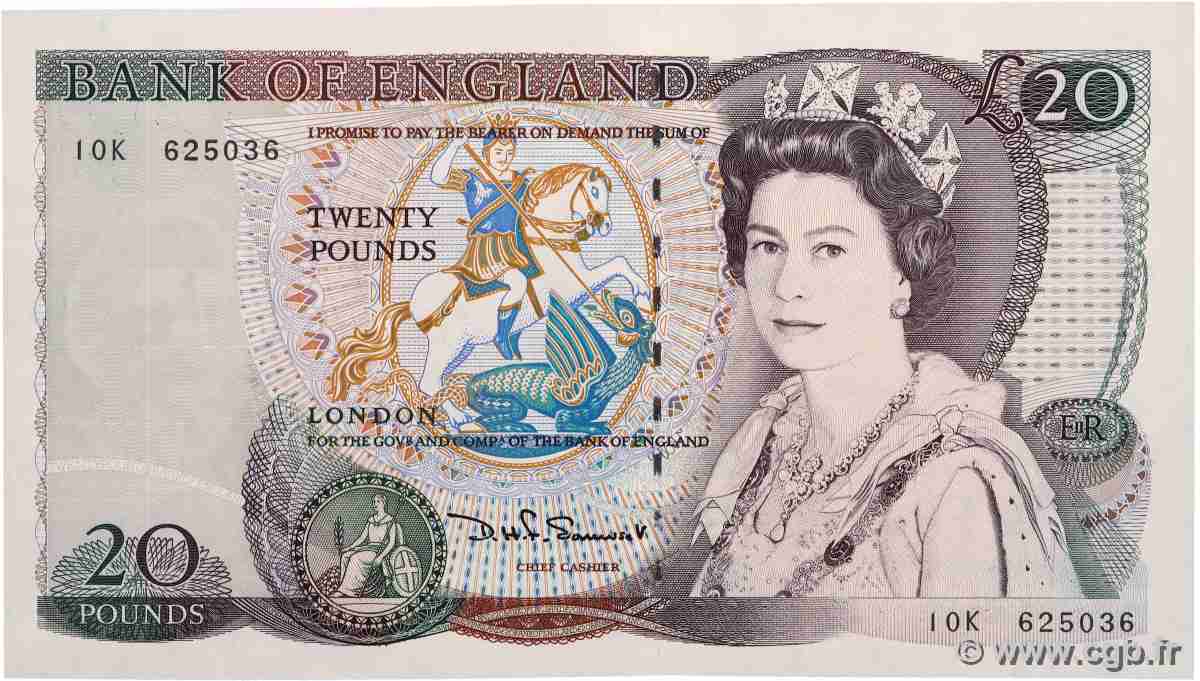 20 Pounds INGHILTERRA 1984 P.380d FDC