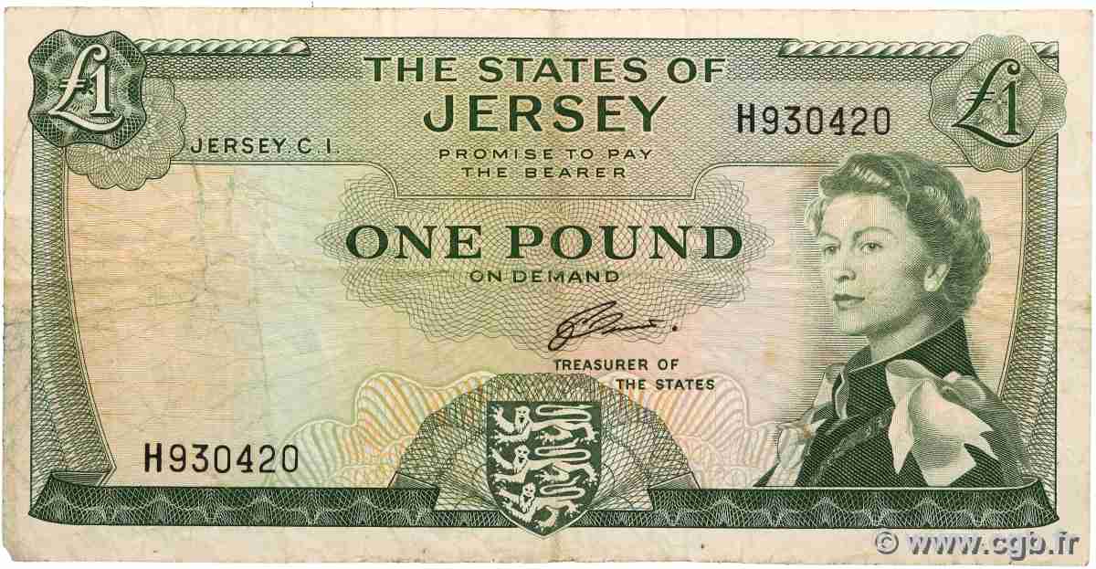 1 Pound JERSEY 1963 P.08b MB