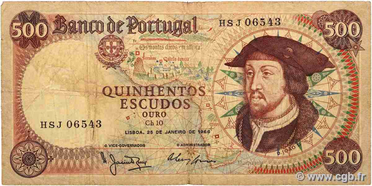 500 Escudos PORTOGALLO 1966 P.170a q.MB