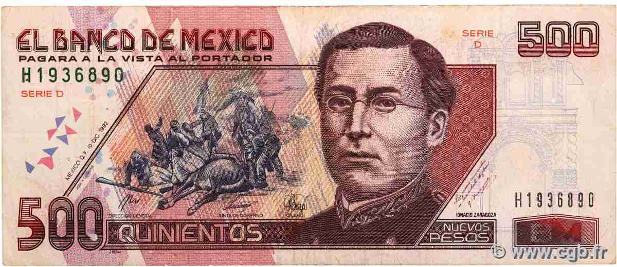 500 Pesos MEXICO 1992 P.104 q.BB
