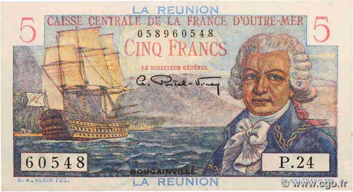 5 Francs Bougainville ISOLA RIUNIONE 1946 P.41a SPL+