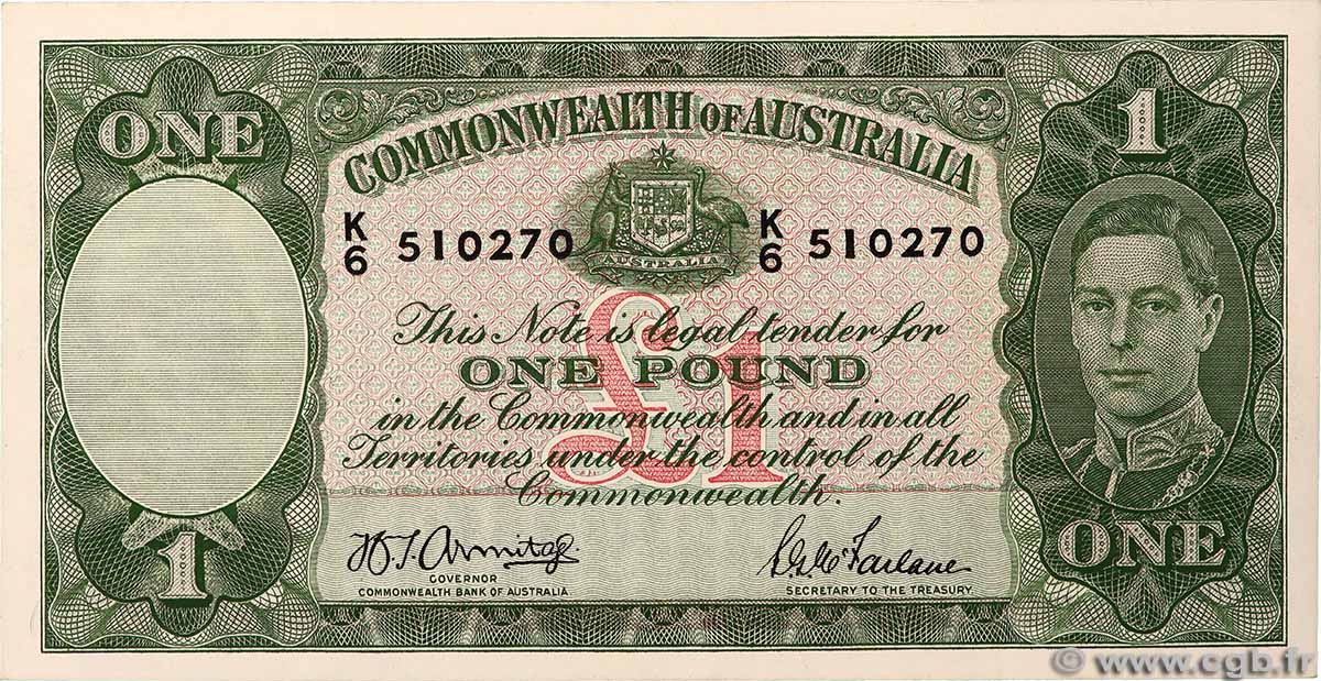 1 Pound AUSTRALIA 1942 P.26b FDC
