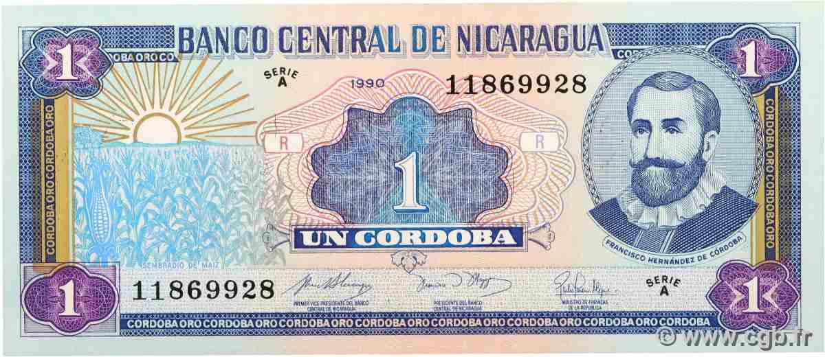 1 Cordoba NICARAGUA 1990 P.173 FDC