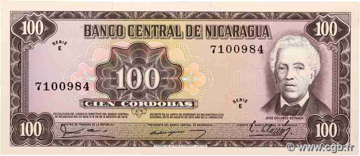 100 Cordobas NICARAGUA 1979 P.132 q.FDC