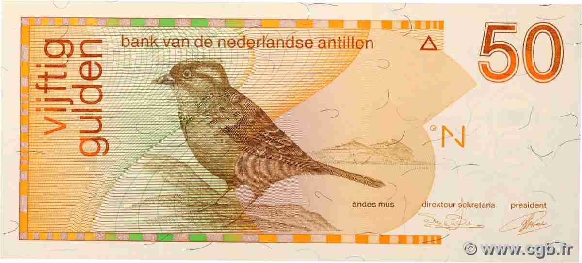50 Gulden ANTILLE OLANDESI 1990 P.25b FDC
