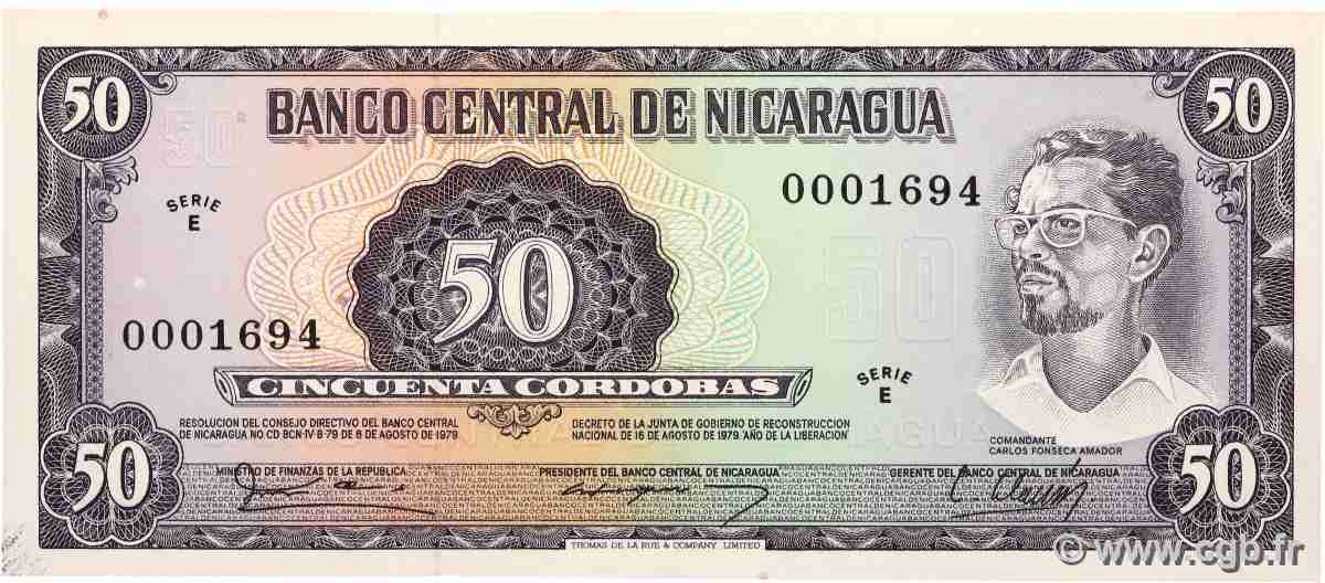 50 Cordobas NICARAGUA 1979 P.131 FDC