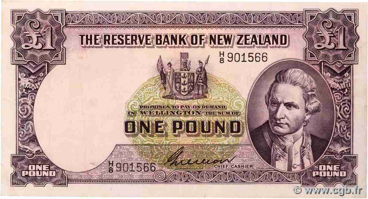 1 Pound NOUVELLE-ZÉLANDE 1955 P.159b TTB