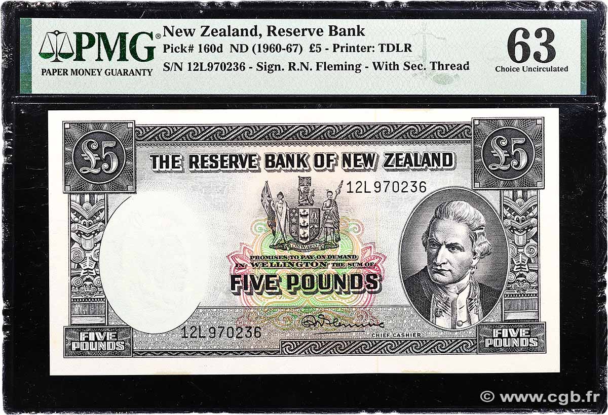 5 Pounds NOUVELLE-ZÉLANDE 1967 P.160d pr.NEUF