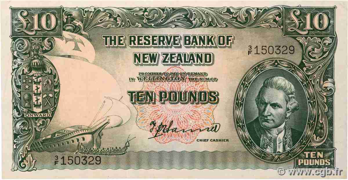 10 Pounds NOUVELLE-ZÉLANDE 1940 P.161a TTB