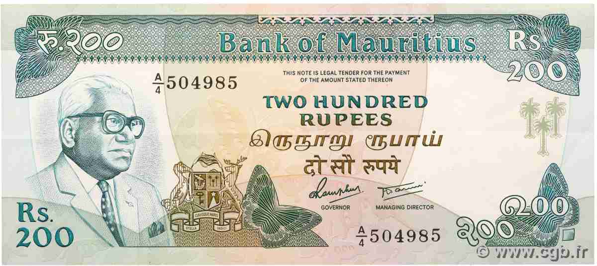 200 Rupees ÎLE MAURICE 2013 P.39b SUP