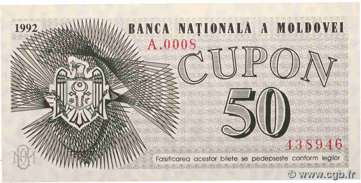 50 Cupon MOLDOVIA 1992 P.01 FDC