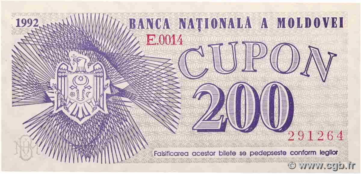 200 Cupon MOLDOVIA 1992 P.02 q.FDC