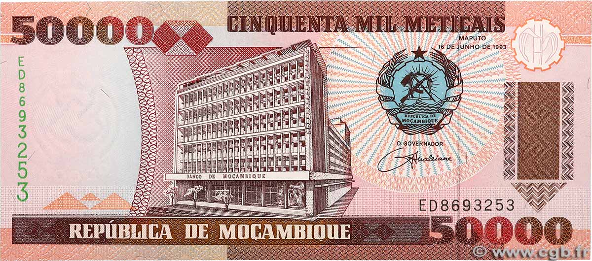 50000 Meticais MOZAMBIQUE 1993 P.138 pr.NEUF