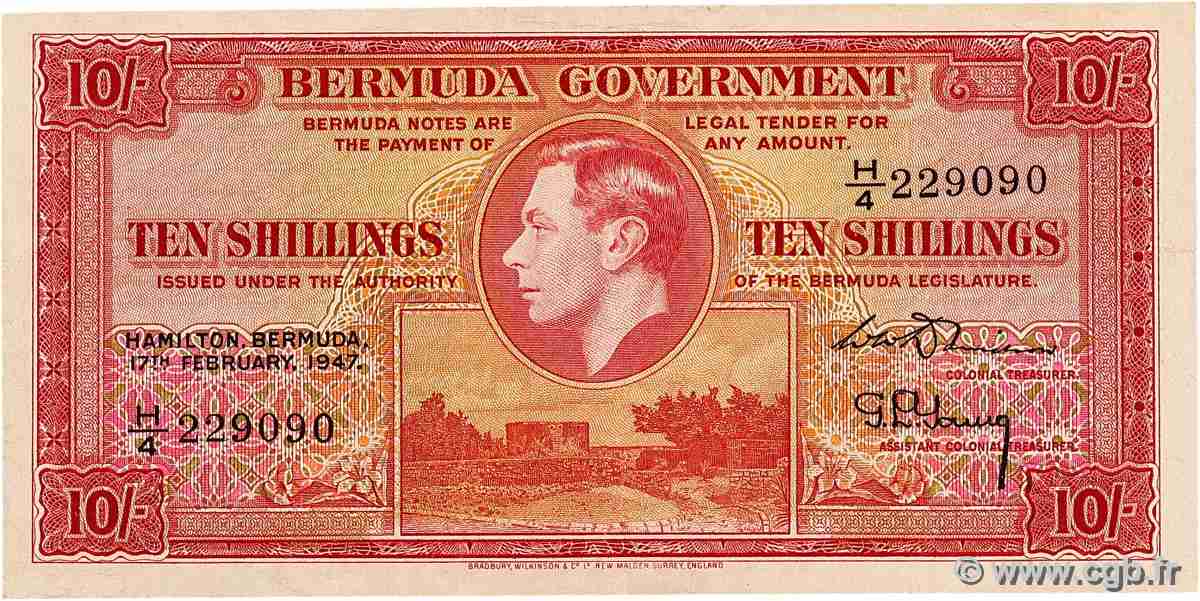 10 Shillings BERMUDA 1947 P.15 AU