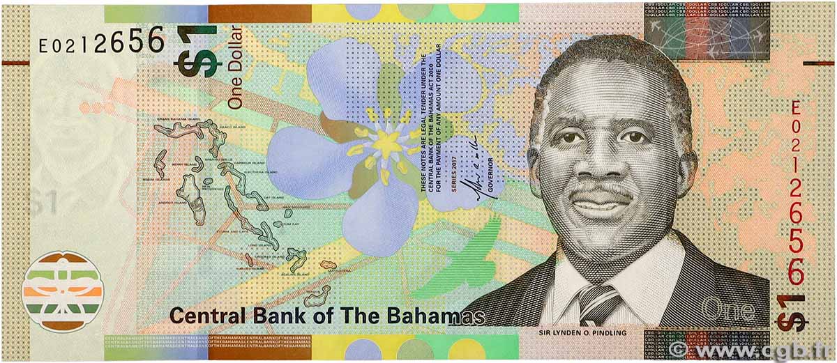 1 Dollar BAHAMAS 2017 P.77 ST