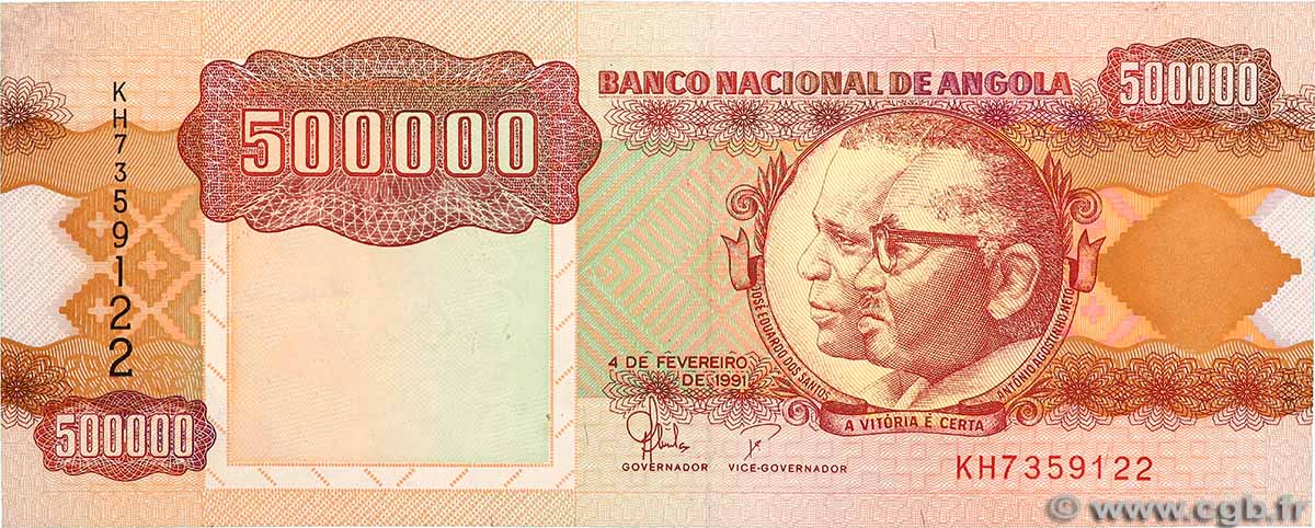 500000 Kwanzas ANGOLA 1991 P.134 fST+