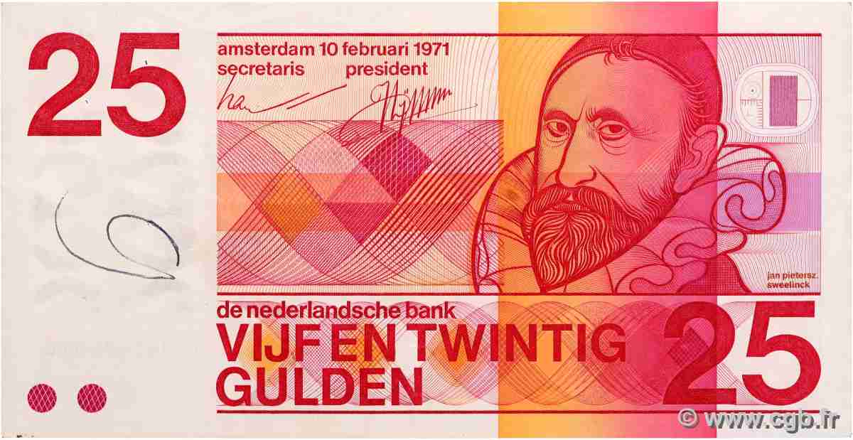 25 Gulden NIEDERLANDE 1971 P.092 SS