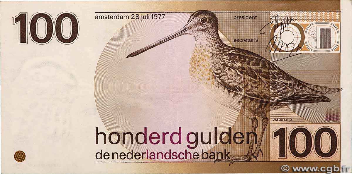 100 Gulden NIEDERLANDE 1977 P.097a SS