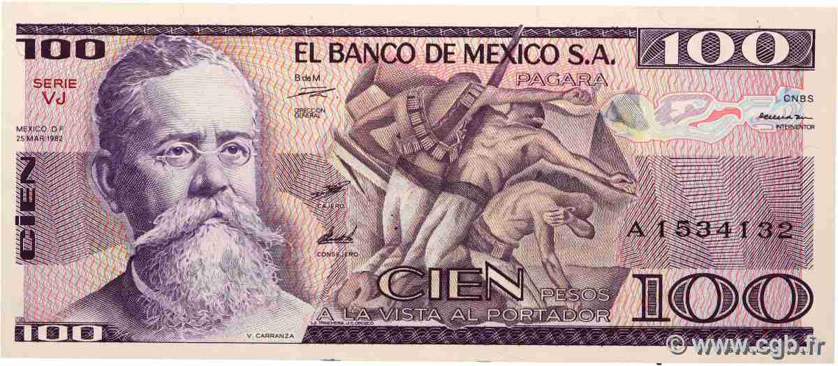 100 Pesos MEXICO 1982 P.074c FDC