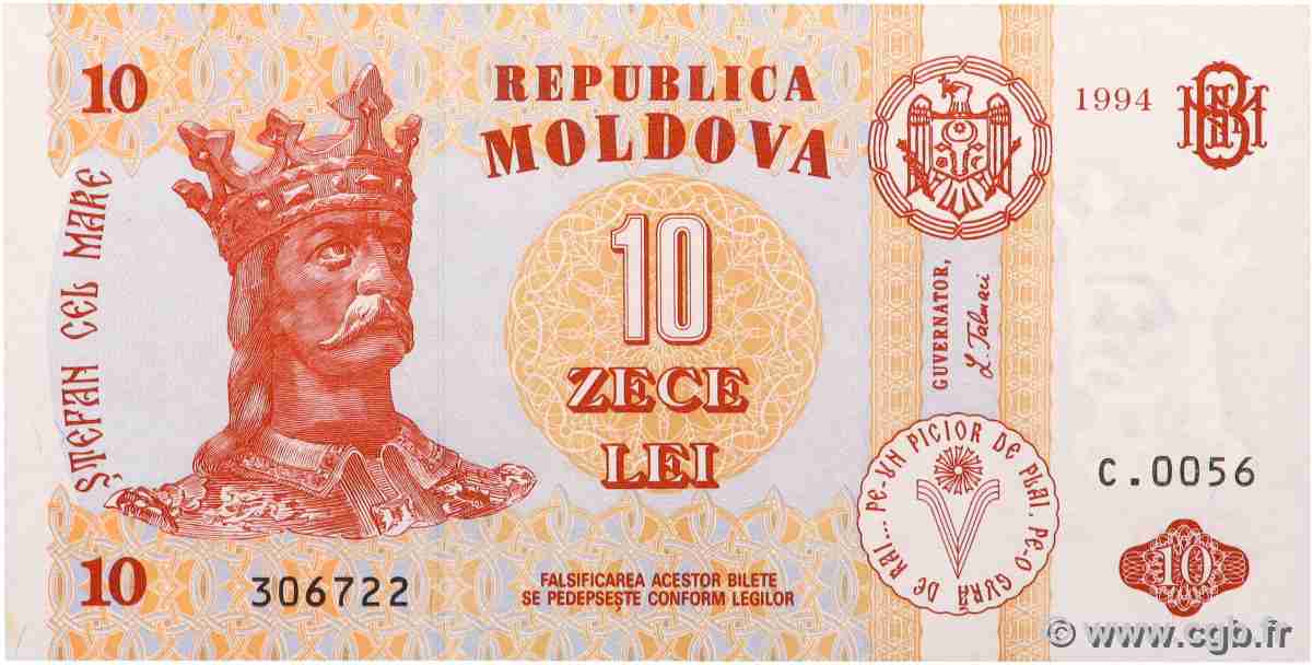 10 Lei MOLDOVIA 1994 P.10a FDC
