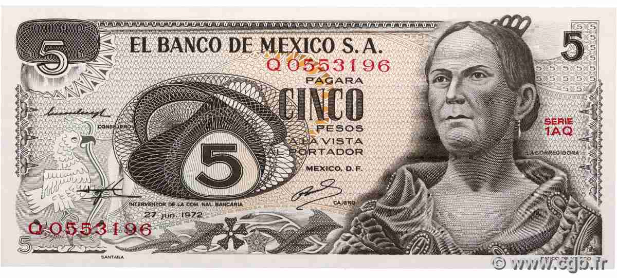 5 Pesos MEXICO 1972 P.062c ST