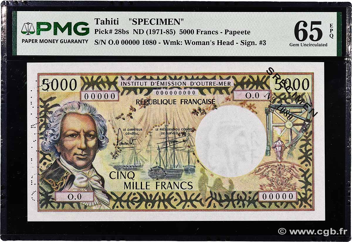 5000 Francs Spécimen TAHITI 1977 P.28bs UNC
