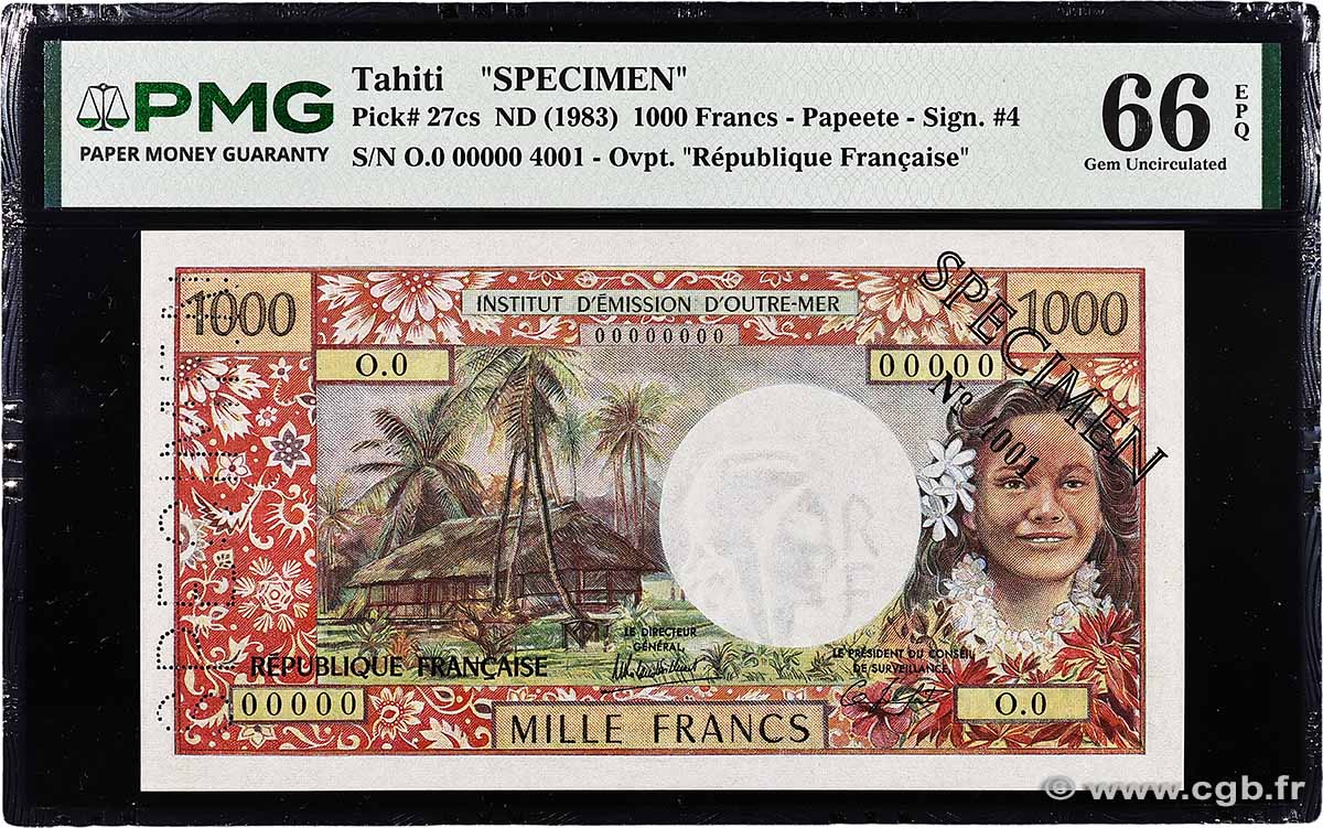 1000 Francs Spécimen TAHITI 1983 P.27cs UNC