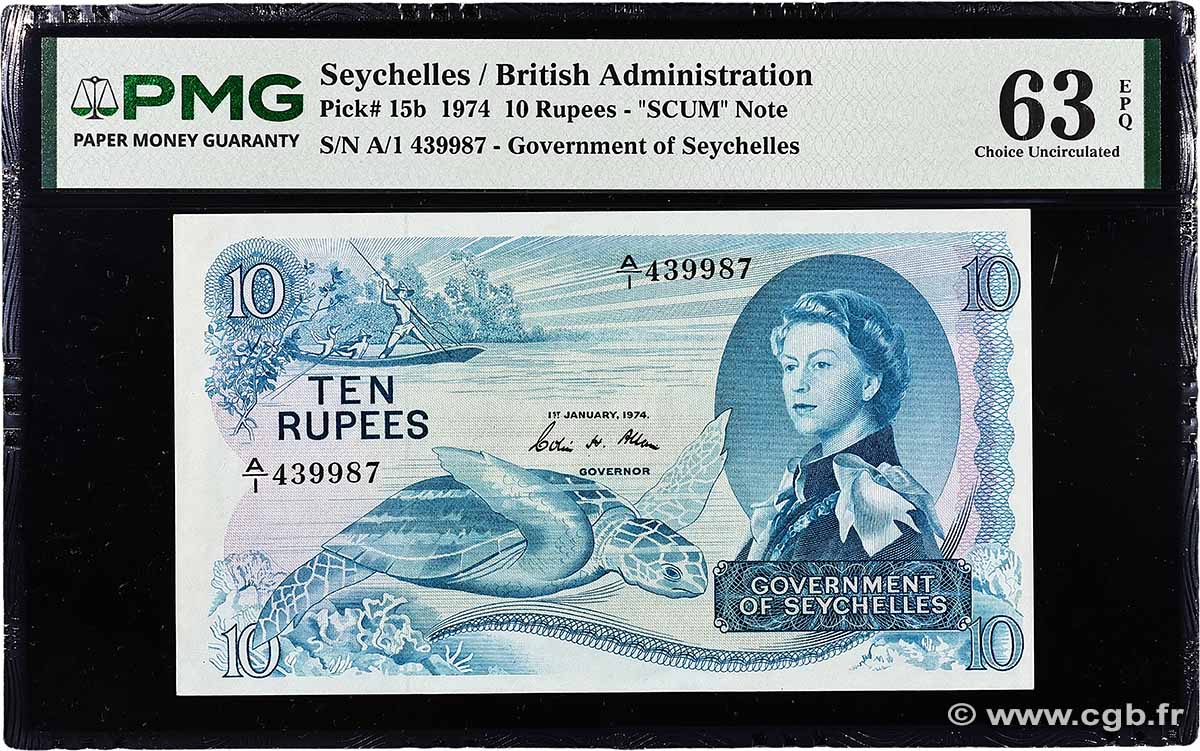 10 Rupees SEYCHELLES 1974 P.15b pr.NEUF