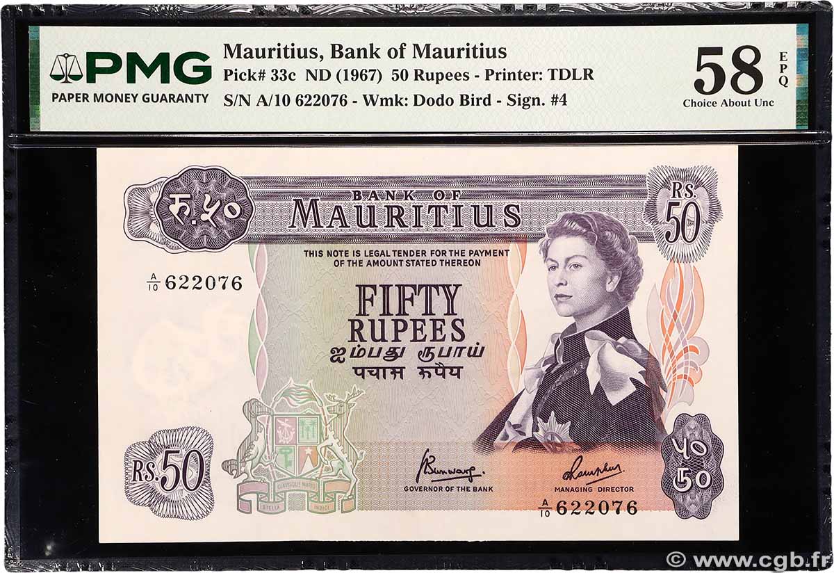50 Rupees ISOLE MAURIZIE 1967 P.33c AU