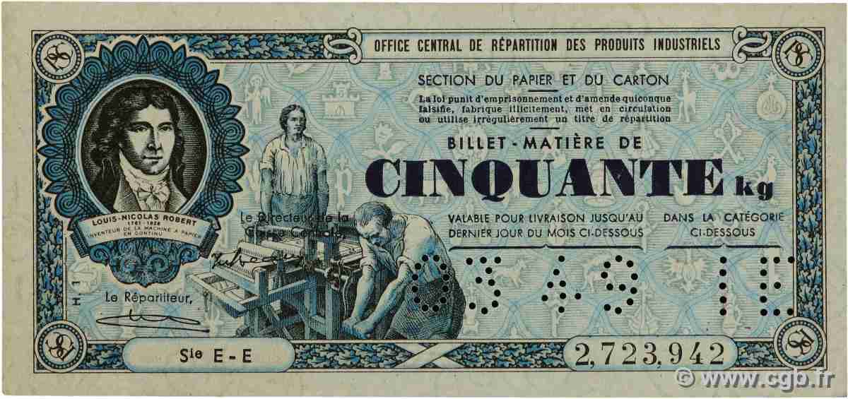 50 Kilogrammes de Matière FRANCE Regionalismus und verschiedenen 1942 fST