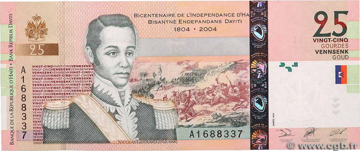 25 Gourdes HAÏTI 2004 P.273a UNC