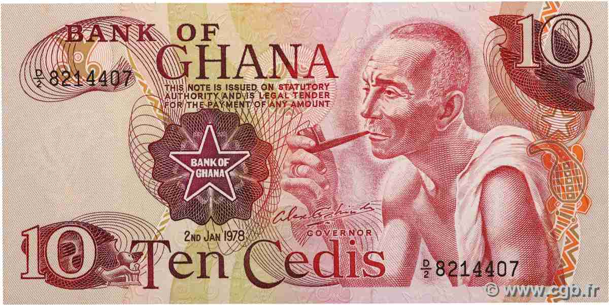 10 Cedis GHANA 1978 P.16f NEUF