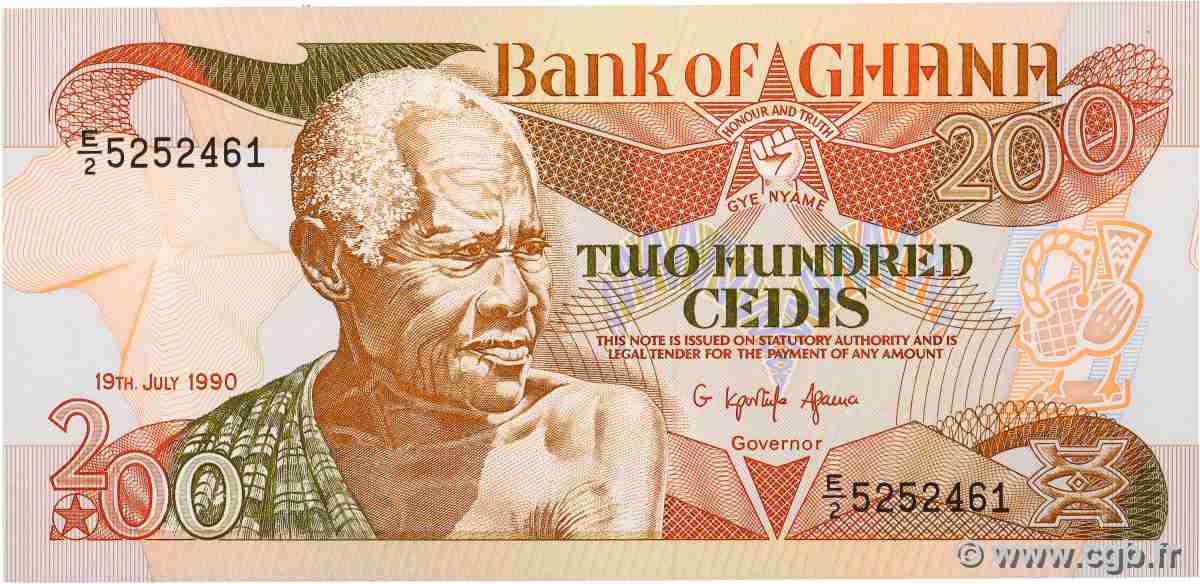 200 Cedis GHANA 1990 P.27b NEUF