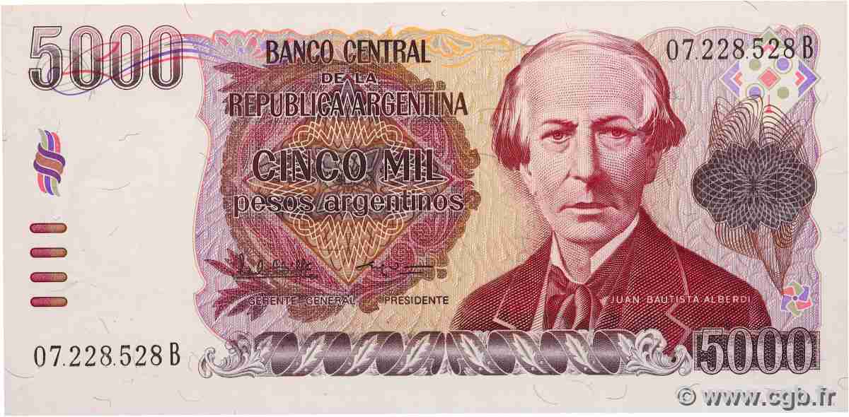 5000 Pesos Argentinos ARGENTINA 1984 P.318a UNC-