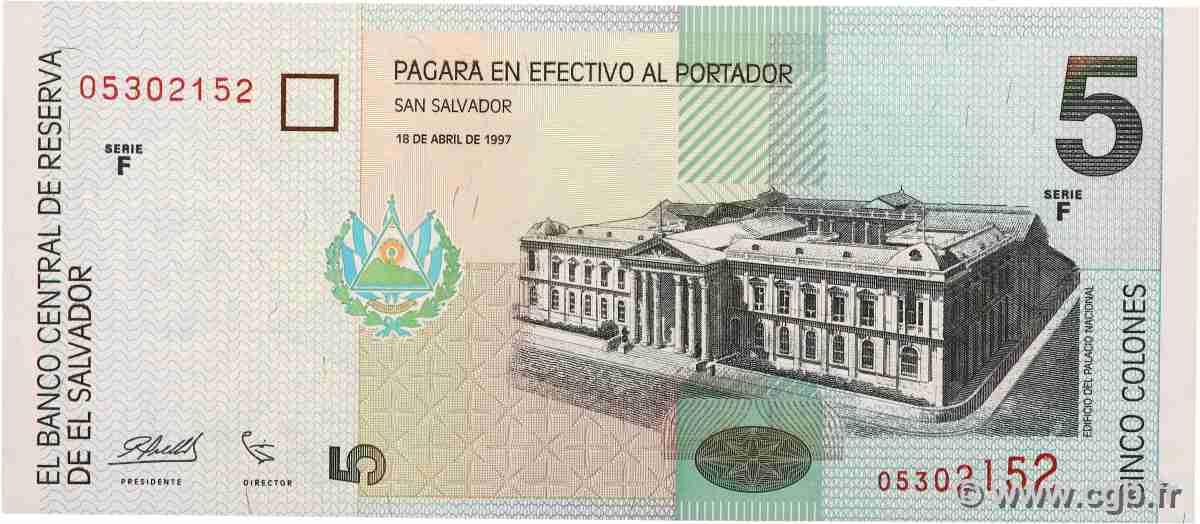 5 Colones EL SALVADOR 1997 P.147a FDC