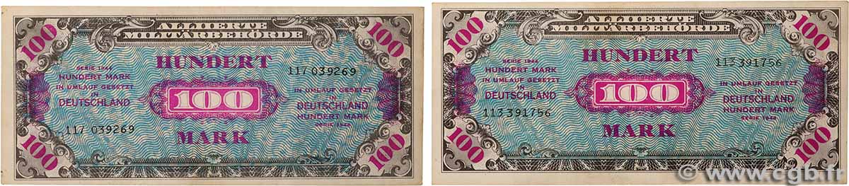 100 Mark Lot GERMANIA 1944 P.197b q.SPL