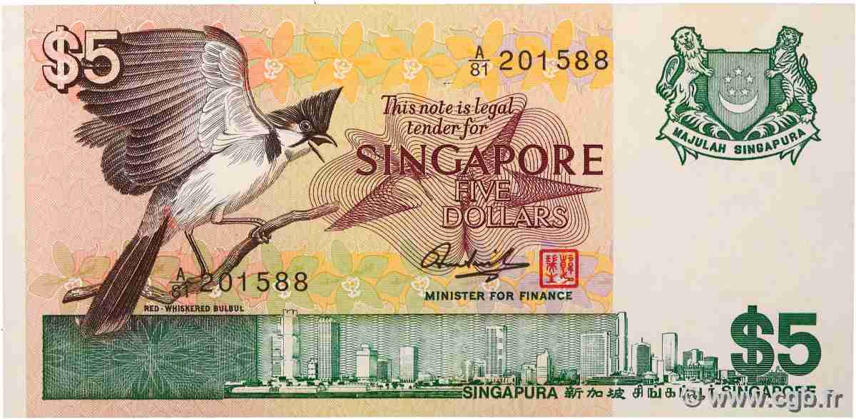 5 Dollars SINGAPOUR 1976 P.10 NEUF