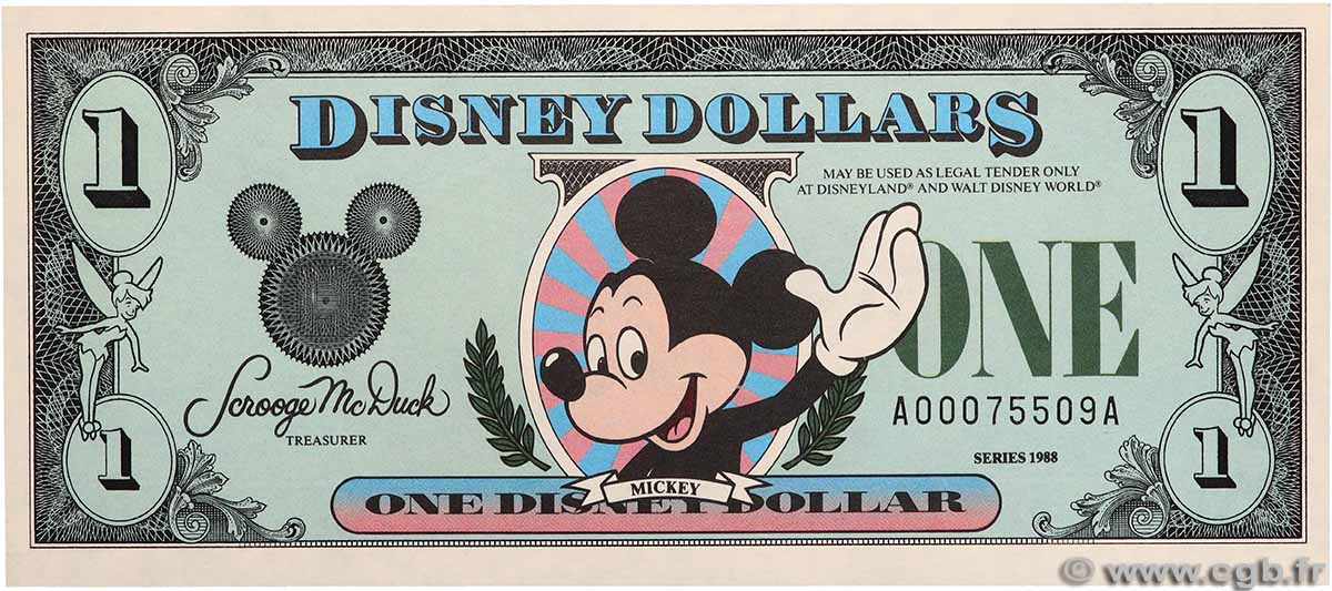 1 Disney Dollar VEREINIGTE STAATEN VON AMERIKA 1988 P.- ST