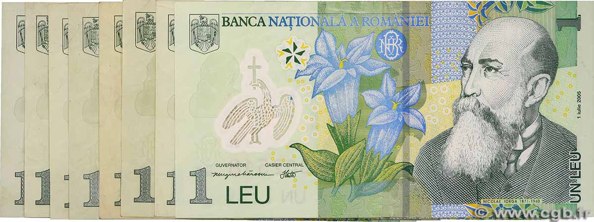1 Lei Lot ROMANIA 2005 P.117a BB