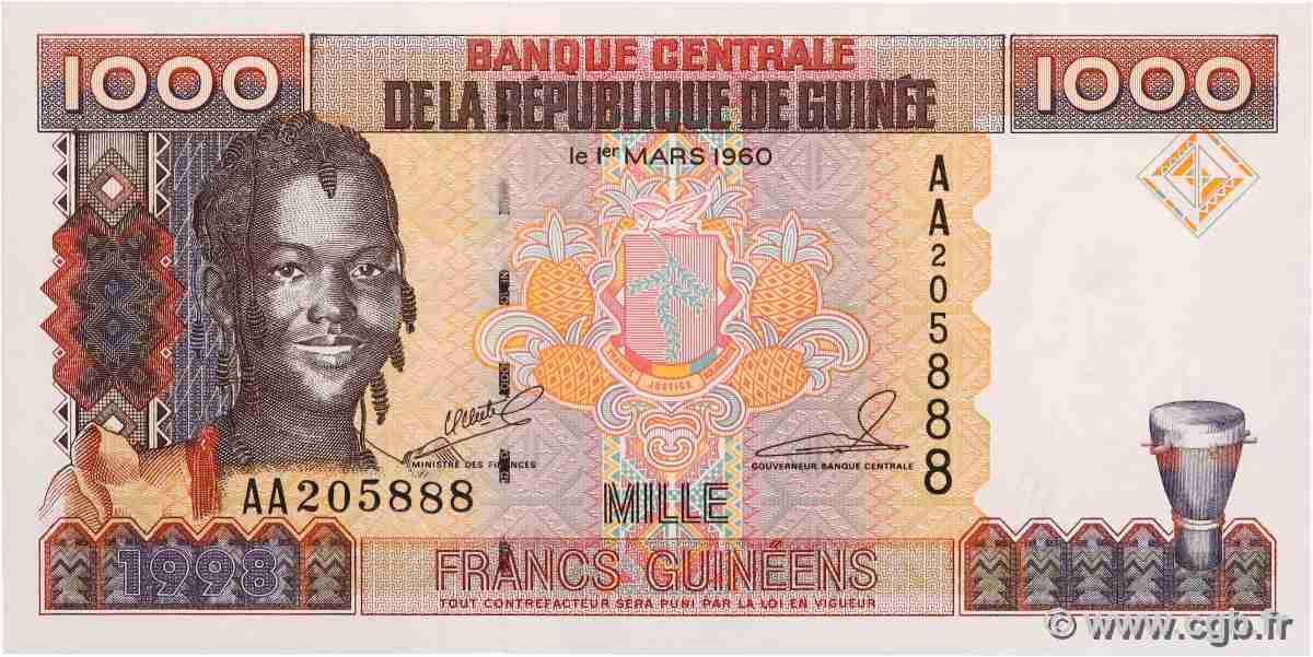 1000 Francs Guinéens GUINEA 1998 P.37 ST