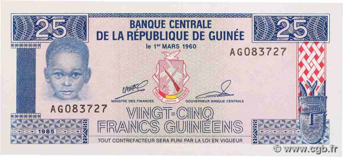 25 Francs Guinéens GUINEA 1985 P.28a ST