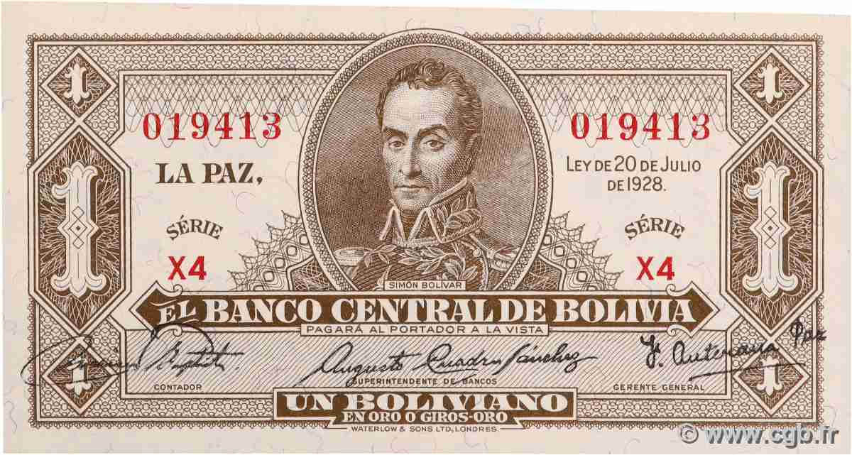 1 Boliviano BOLIVIEN 1928 P.128a ST