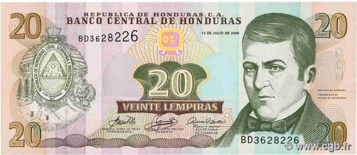 20 Lempiras HONDURAS 2006 P.093a NEUF