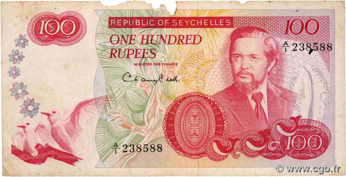 100 Rupees SEYCHELLEN 1977 P.22 S