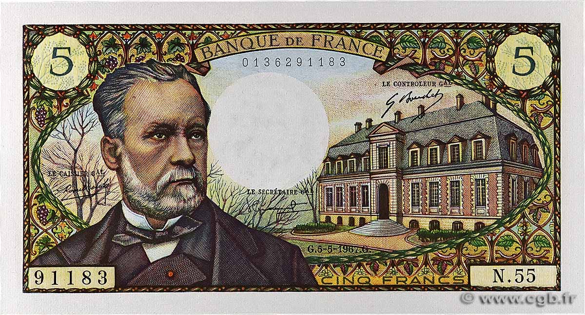 5 Francs PASTEUR FRANCE 1967 F.61.05 UNC