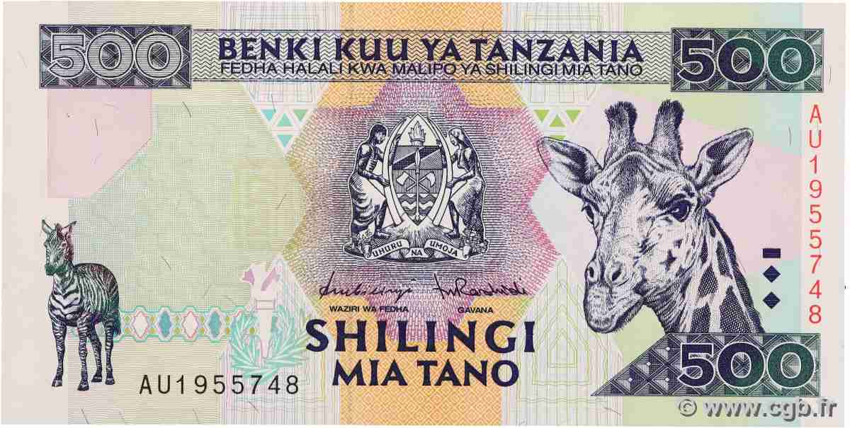 500 Shilingi TANZANIA 1997 P.30 UNC