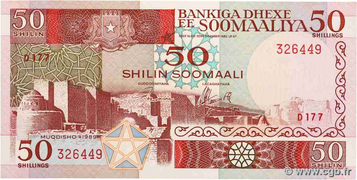 50 Shilin SOMALIE 1989 P.34d NEUF