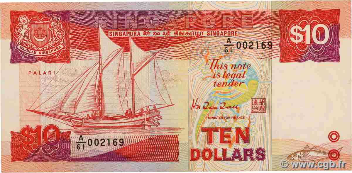 10 Dollars Numéro spécial SINGAPOUR 1988 P.20 SUP+